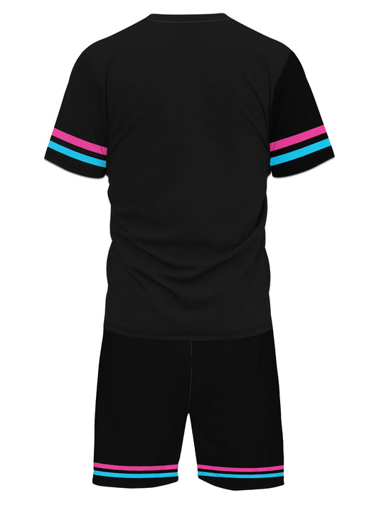 2025 New Men's Miami NO.3 printed casual sports adult basketball jersey Jogging Set