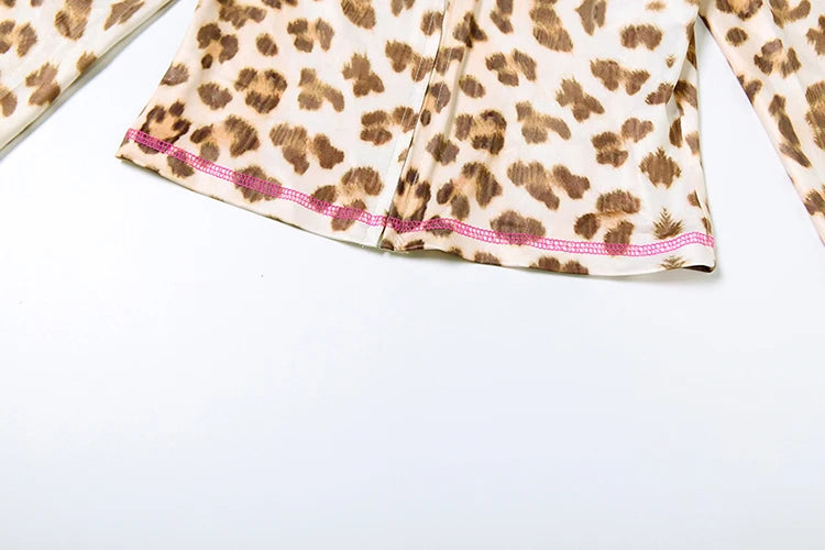 Weird Puss Letter Print Women Tracksuit 2Piece Set Leopard Zip Hooded Jacket+Biker Shorts Matching Street Stretch Activity Suits