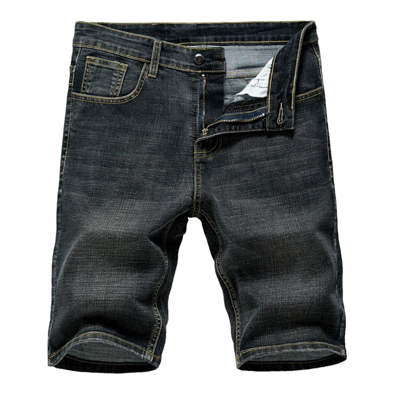 2024 Summer New Men's Denim Shorts Classic Black Blue Thin Section Fashion Slim Business Casual Jeans Shorts Male Brand