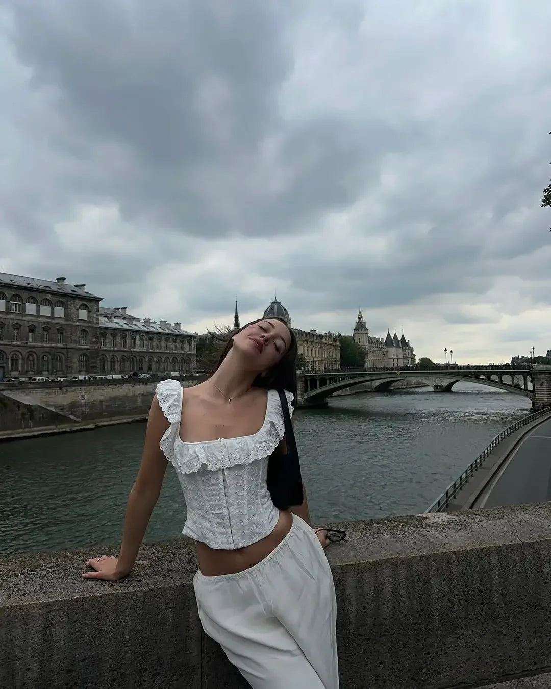 OIINAA Crop Top Women Slash Neck Ruffled Slim Y2k Tops Backless Cross Lace Up White Tank Top Summer 2025 Spice Girls Sexy Tops