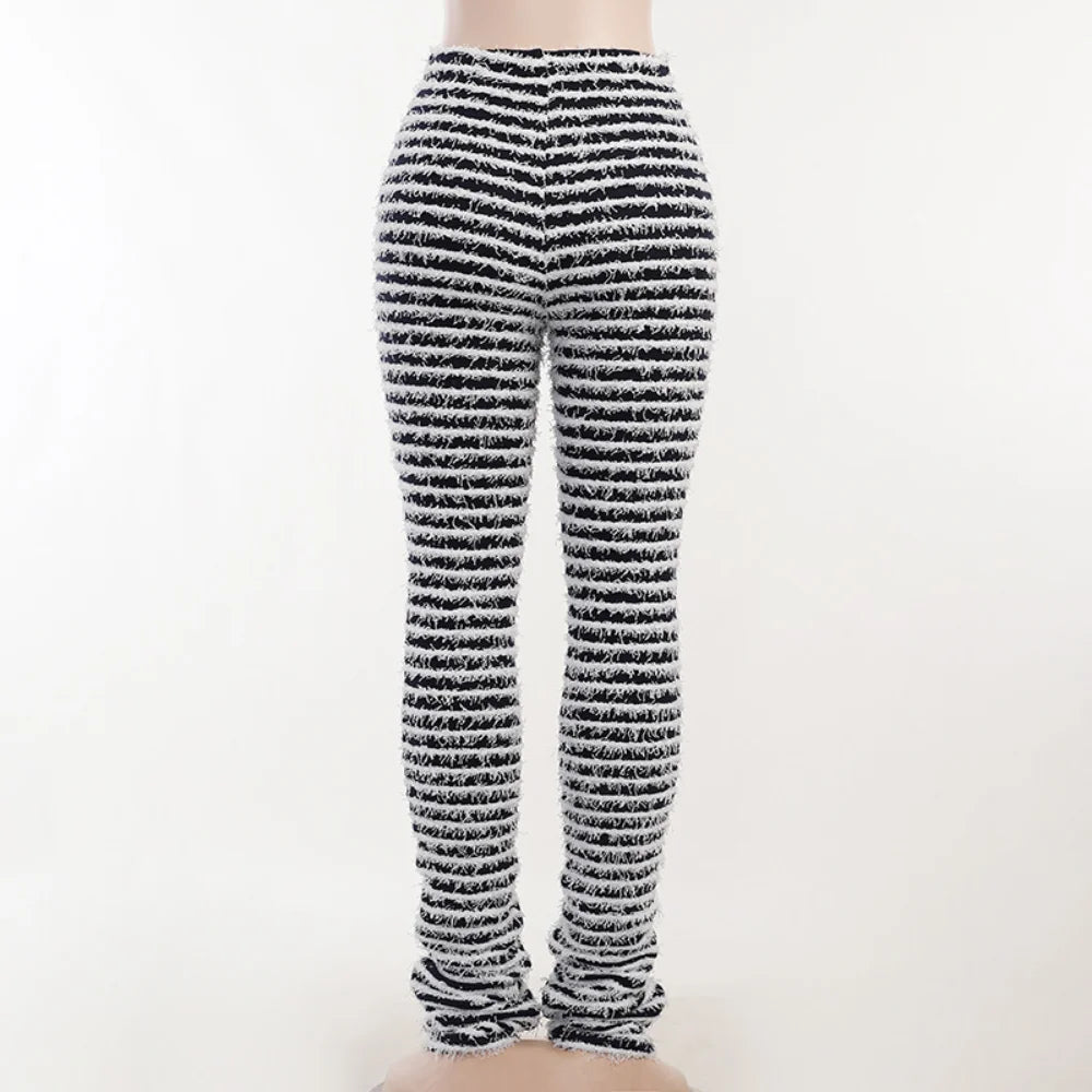Color Block Stripes Pants Women High Waist Loose Sweatpants Women's Bodycon All-match Summer Trouseres For Female 2023