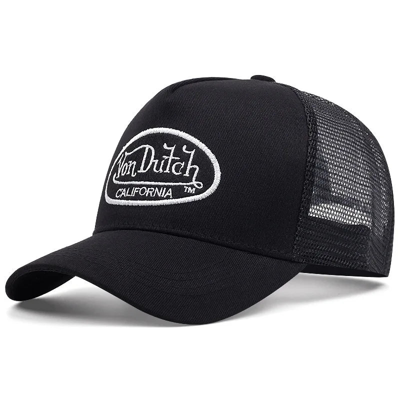 Casual fashion VON Baseball Cap Breathable shade Alphabet embroidery Sunblock Mesh Embroidered DUTCH Trucker Hat