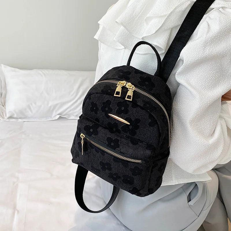 2023 Women Solid Mini Small Backpack Travel Casual Women's Shoulder Bag Female Phone Pouch Pack PU Leather Black Purse Рюкзак