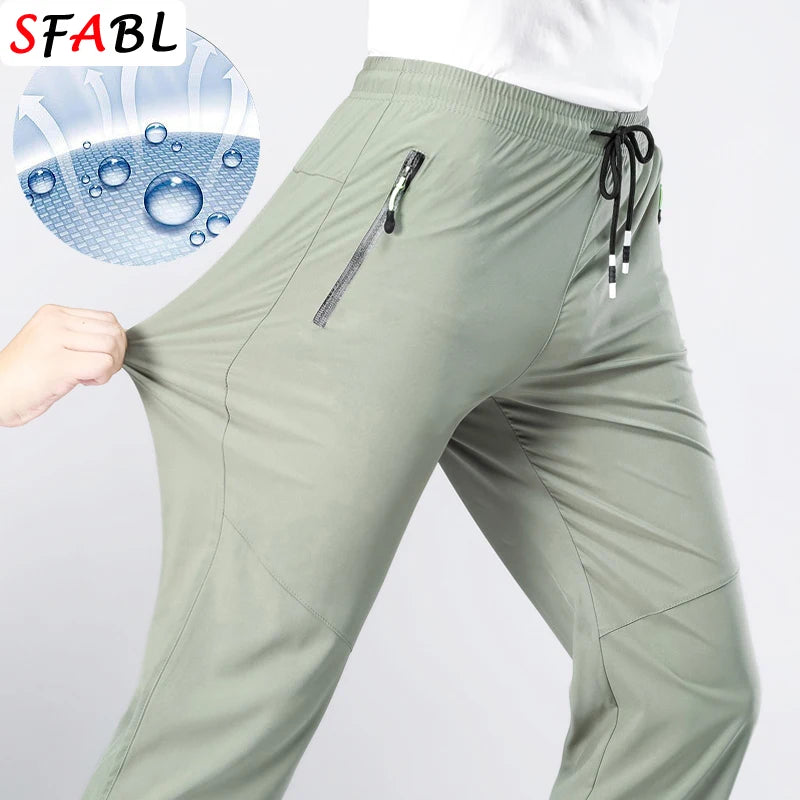 5XL High Stretch Outdoor Sport Hiking Pants Men Zipper Pockets Trousers Men Summer Thin Quick Dry Men's Pants Trekking Fishing