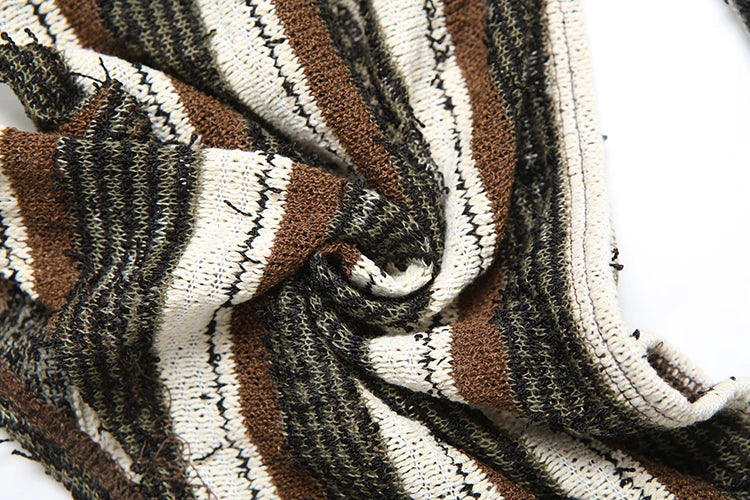 Weird Puss Ripped Tassel 3Piece Set Women Sexy Crochet Y2K Bandage Bra+Thong+Shorts Beach Vacation Midnight Club Party Swimsuit