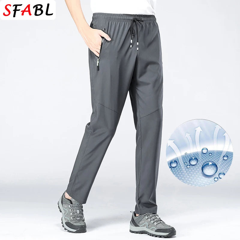 5XL High Stretch Outdoor Sport Hiking Pants Men Zipper Pockets Trousers Men Summer Thin Quick Dry Men's Pants Trekking Fishing