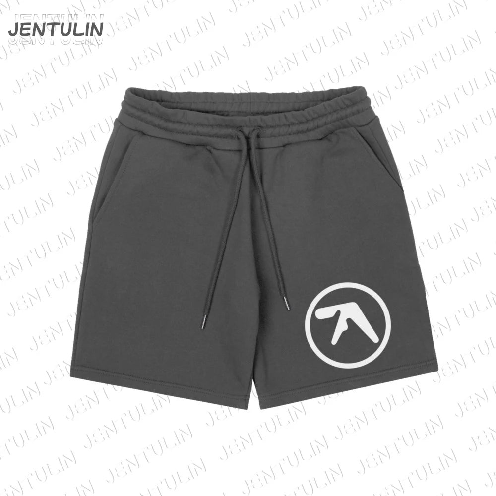 Punk Aphex Twin Print Shorts Oversize Hip Hop Men Streetwear Harajuku Clothes Goth Rock Kpop Drawstring Shorts Y2k Korean Unisex