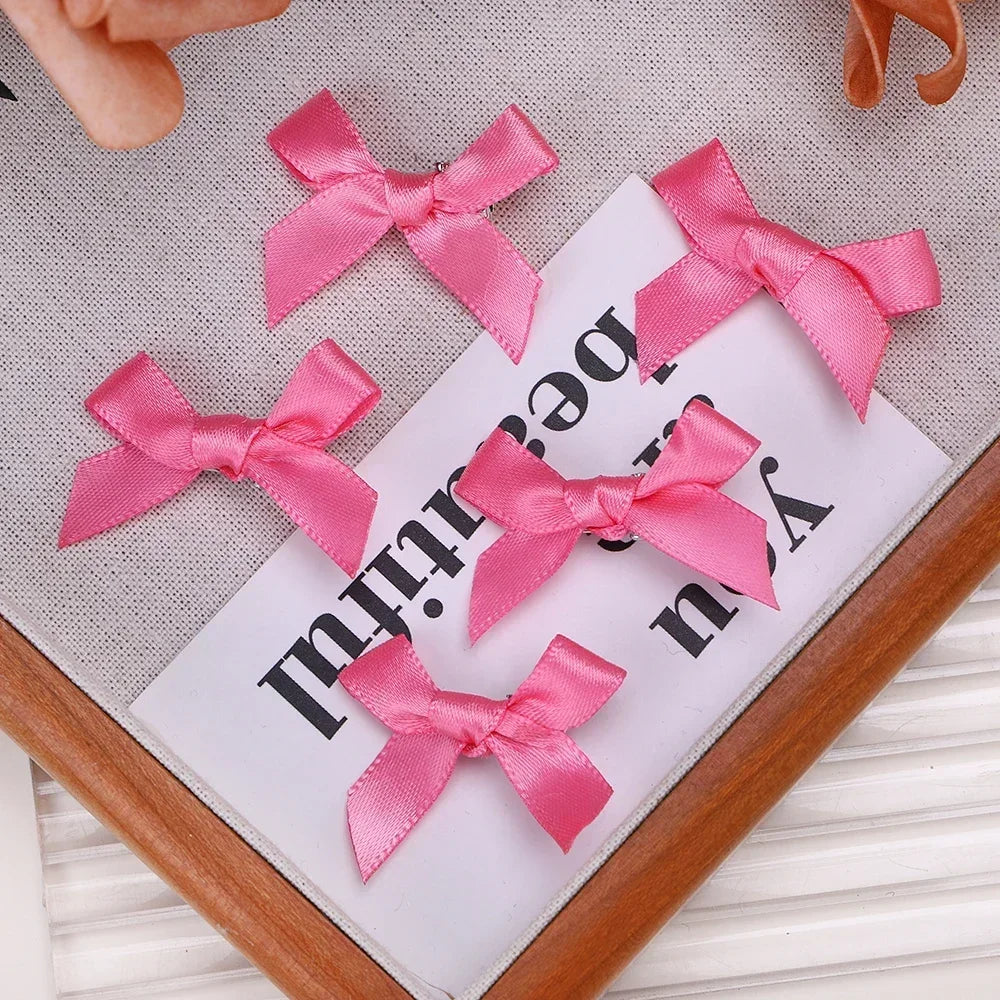 5-24Pcs Y2k Girls Bows Mini Hair Clips Metal Hairpin Headwear Barrette Handmade Ribbon Bow Bangs Clip Fashion Hair Accessories