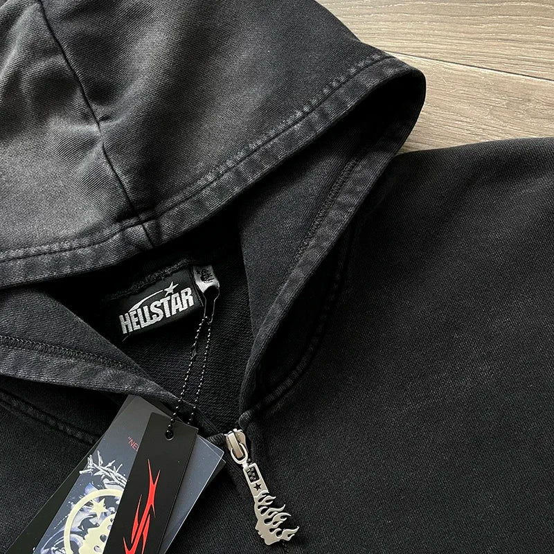 HS Cotton hoodie with zipper wash