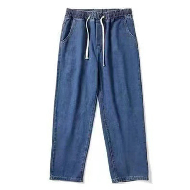 Boyfriend Vintage Fashion Straight Casual Loose Denim Cargo Pants Men Designer Prints Star denim pants Streetwear Loose Wide Leg Jeans