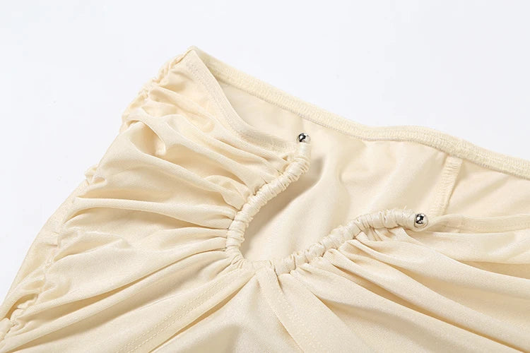 Weird Puss Wire Folds 2 Piece Set Women Chic Y2K Hollow Sliky Tank Tops+Shirring Pants Female Trend Sexy Street Matching Suits