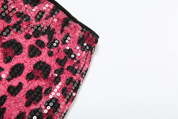 Weird Puss Leopard Print Mini Shorts Women Sequins Patchwork Wild Skinny Stretch Streetwear Autumn Midnight Sexy Trend Buttoms
