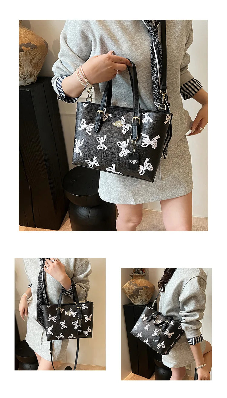 2025 Popular Classic Retro Tote Bag with Print, Shoulder Bag, Crossbody Bag, and Handheld Bag