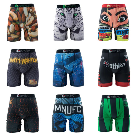 ETHIKA Men Underwear Boxers 1Pcs Breathable Mesh Crotch Man Swimming Underpants Plus Size L-3XL Mens Panties Men's Boxers Briefs