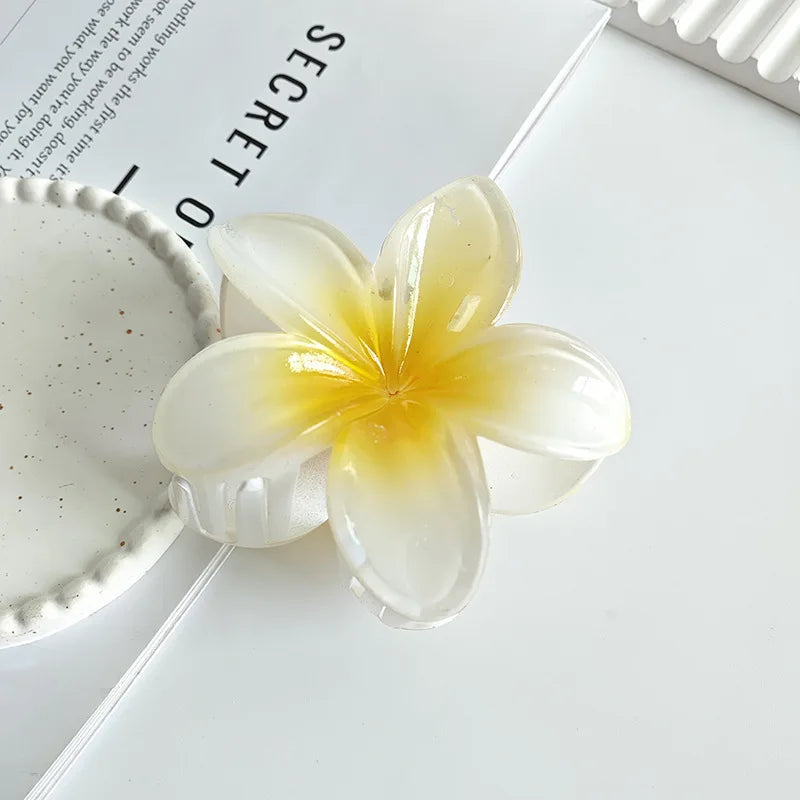New Hawaiian Gradient Hair Clips Women Flower Hair Claws Shark Hairpins Vacation Beach Style Hairpins Hair Accessories