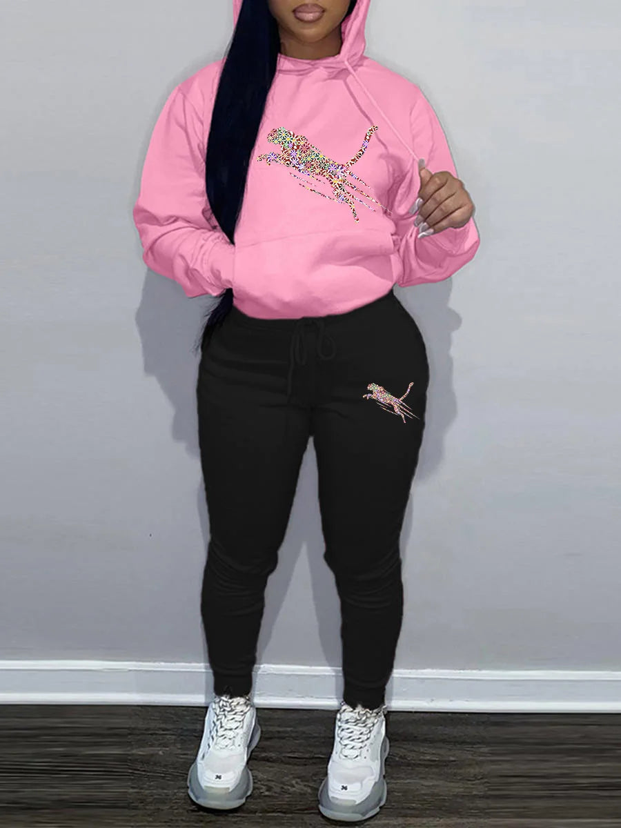 2025 New Ladies hoodies Track Suit Sportswear Sweatsuit Print Designer Sweatshirts sweatpants Hoodies Outfit Women pant Sets