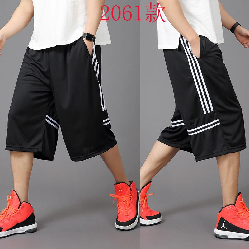 New Arrival Fashion Men Stretch Loose Running Shorts Summer Casual Elastic Waist Knee Length Print Plus Size XL 2XL 3XL 4XL