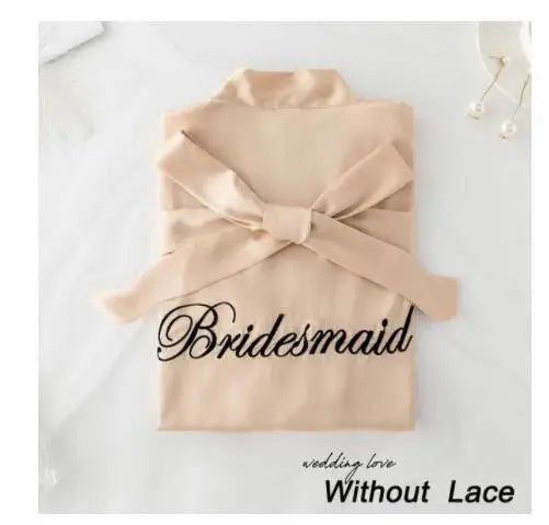 Summer Lace Sleepwear Bride&Bridemaid Wedding Robe Gown Solid Embroidery Kimono Bathrobe Women Casual Home Night Dress M L Xl