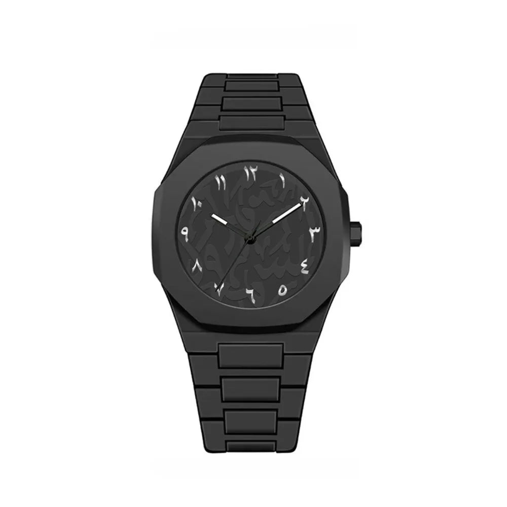 Arabic Dial Waterproof Watch Round Dial Plastic Strap Business Watch Color Strap Exquisite Design Couple Watch Casual Wear