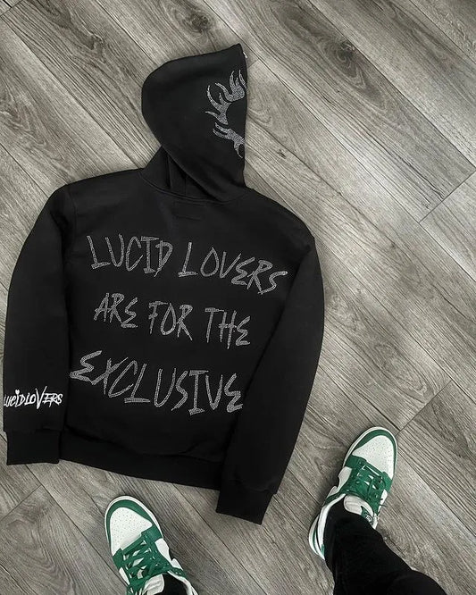 Y2K Jacket Men hoodies emo Zip Hoodie Rhinestone Pattern goth Sweatshirt Sport Coat Pullover Gothic Long Sleeve Oversized hoodie