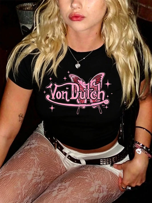 Von Dutch Butterfly Crop Top
