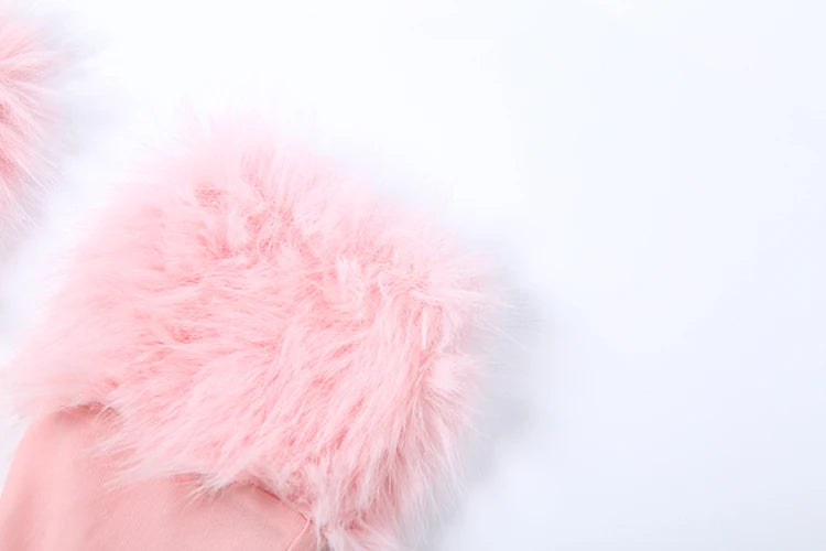 Weird Puss Christmas Furry Strapless Tops Women Patchwork Sexy Long Gloves Matching Birthday Luxury Classic Midnight Clubwear