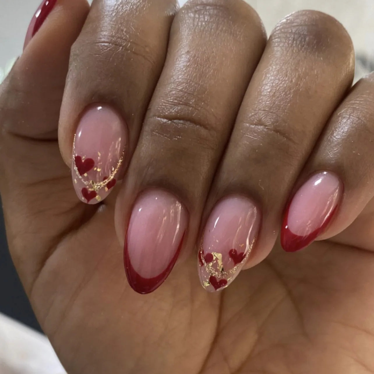 24pcs Long Batte False Nail Pink Lips Love Design Women Fake Nails Sweet Style Press on Nail Tips Valentine's Day Nail Supplies