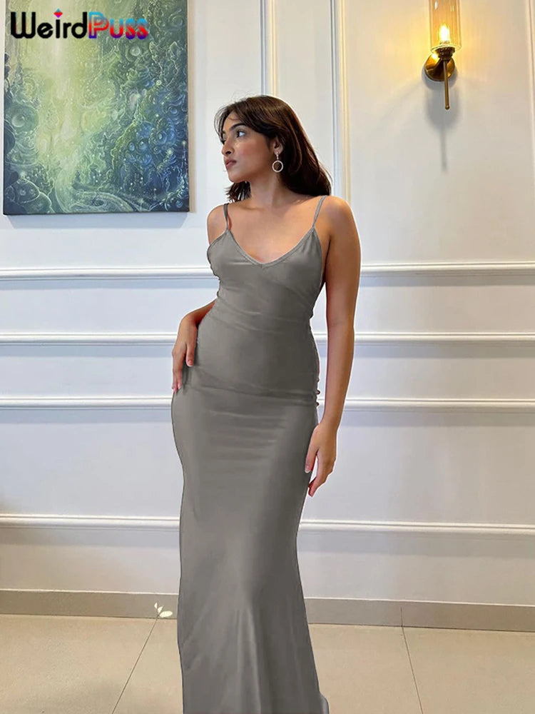 Backless V-Neck Mermaid Evening Maxi Dress — Women's Prom
