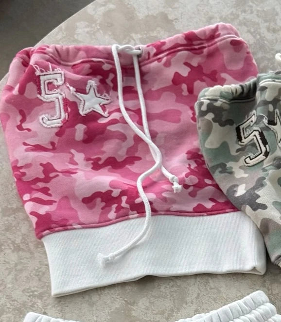 New Y2k Summer Strapless Top Suit Women Hip Hop Fashion Camouflage Embroidered Sexy Slim Strapless Top Gothic Punk Streetwear