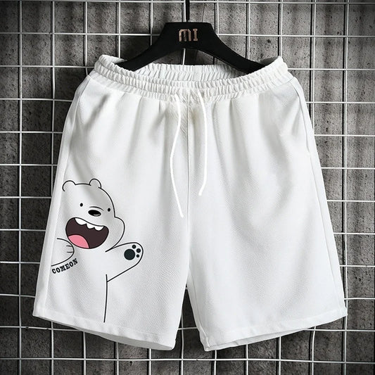 Summer Beach Cute White Bear Motorcycle Sport Short Pants Men And Women Outdoor Sportswear Daily Casual Quick Drying Short Pants