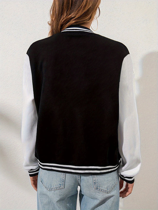 Brooklyn New York 1898 Art Letter Print Baseball Jersey Female Button Fleece Jacket Autumn Casual Clothes Loose Sportswear Women