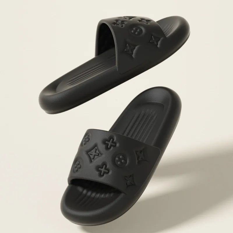 2026 High End Fashion Cool Slippers for Women in Summer, with a Sense of Stepping on Poop, Thick Bottom Bathroom EVA Slippers