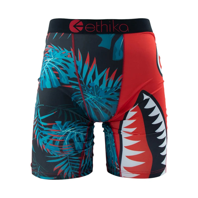ETHIKA Men Underwear Boxers 1Pcs Sexy Breathable Mesh Crotch Man Swimming Underpants Plus Size Mens Panties Men's Boxers Briefs