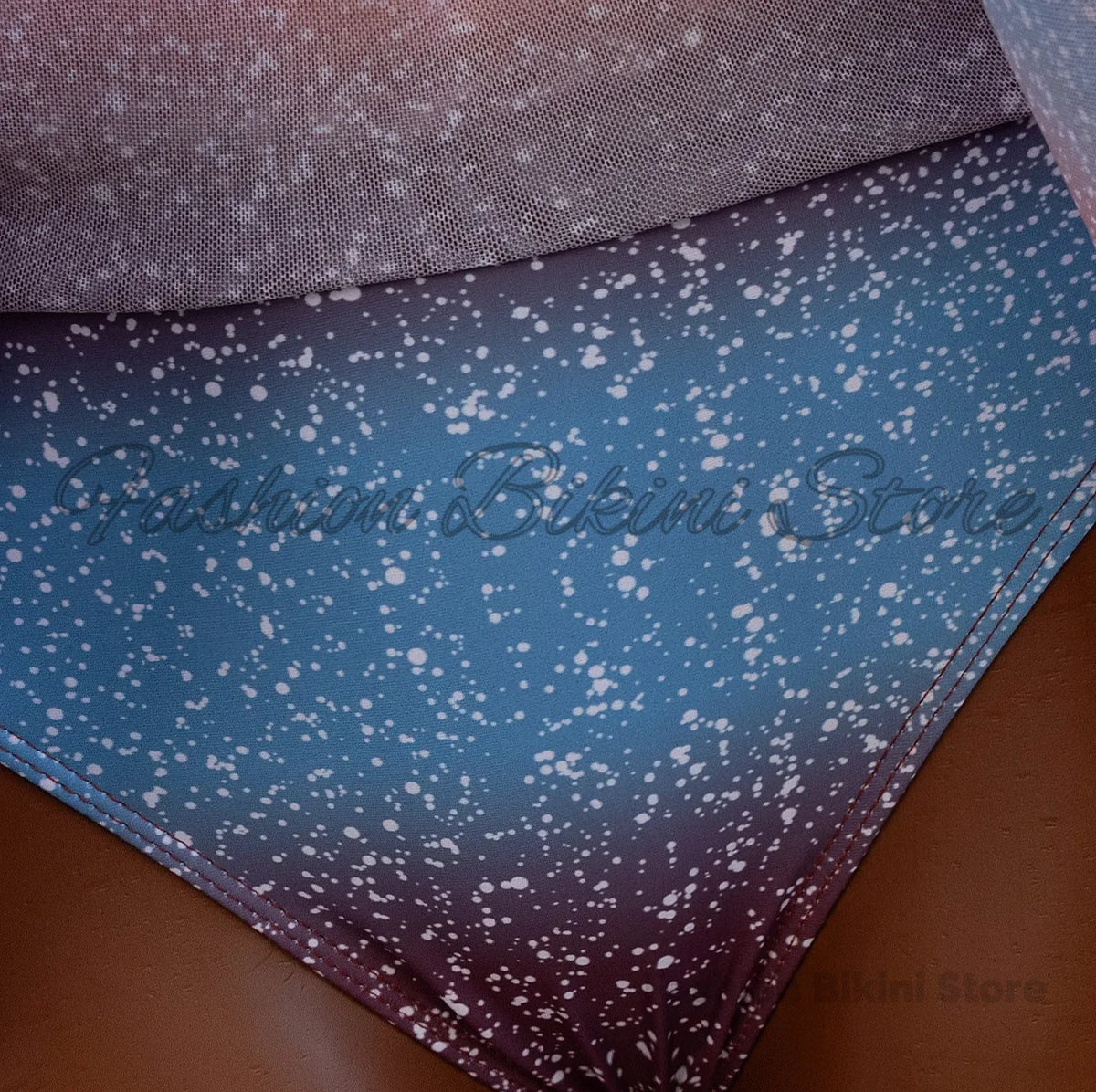 Sexy Blue Gradient Bikini Set 2026 Women Metal 3D Flower Push Up High Waist Pleate Skirt Swimsuit Holiday Bathing Suit Swimwear