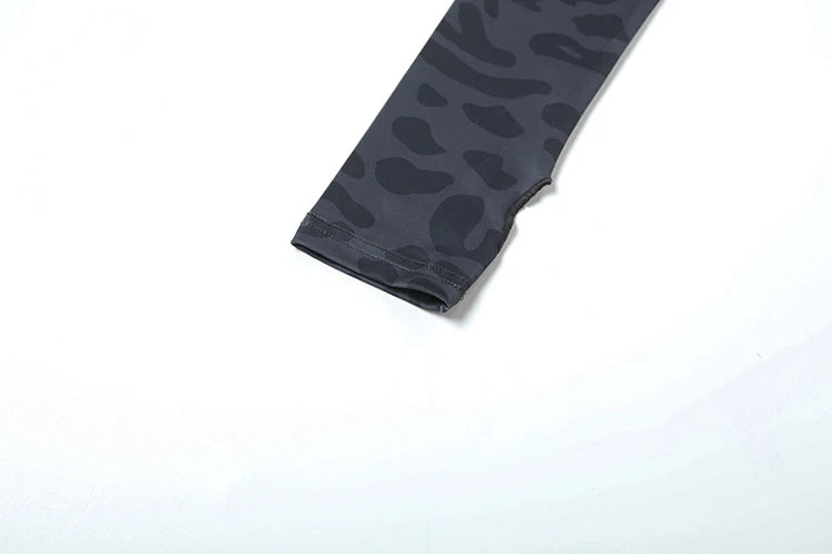 Weird Puss Letter Leopard Print 2 Piece Set Women Casual Zip Hooded Crop Jacke+Leggings Matching Stretch Sporty Street Outfits