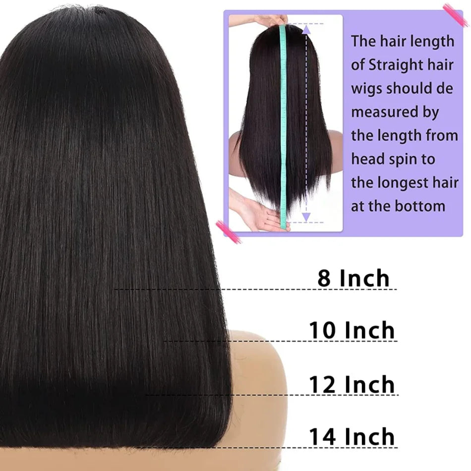 Bob Wigs Human Hair 13X6 Lace Front Wig 220 Density Short Straight Hd Transparent Lace Frontal Wigs Brazilian Closure For Women