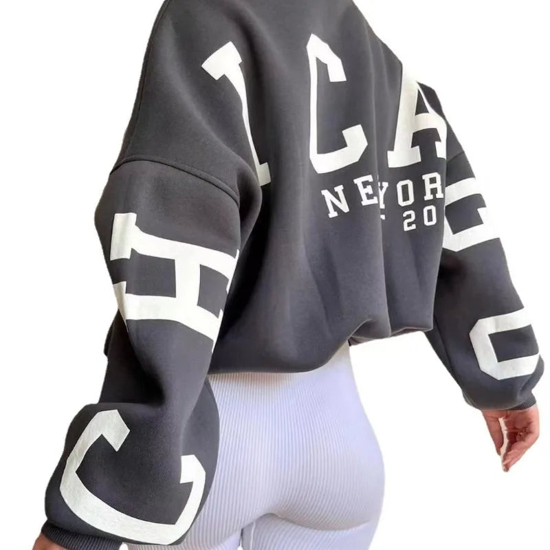 Casual Loose Harajuku Y2K Retro Letter Hoodie Women 2025 American New Street Hip-hop Fashion Punk Oversized Sweatshirt Men