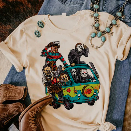 Satan Halloween Horror Ghost Tee Women Manga Y2K Designer T Shirt Female Funny Streetwear Anime Clothes