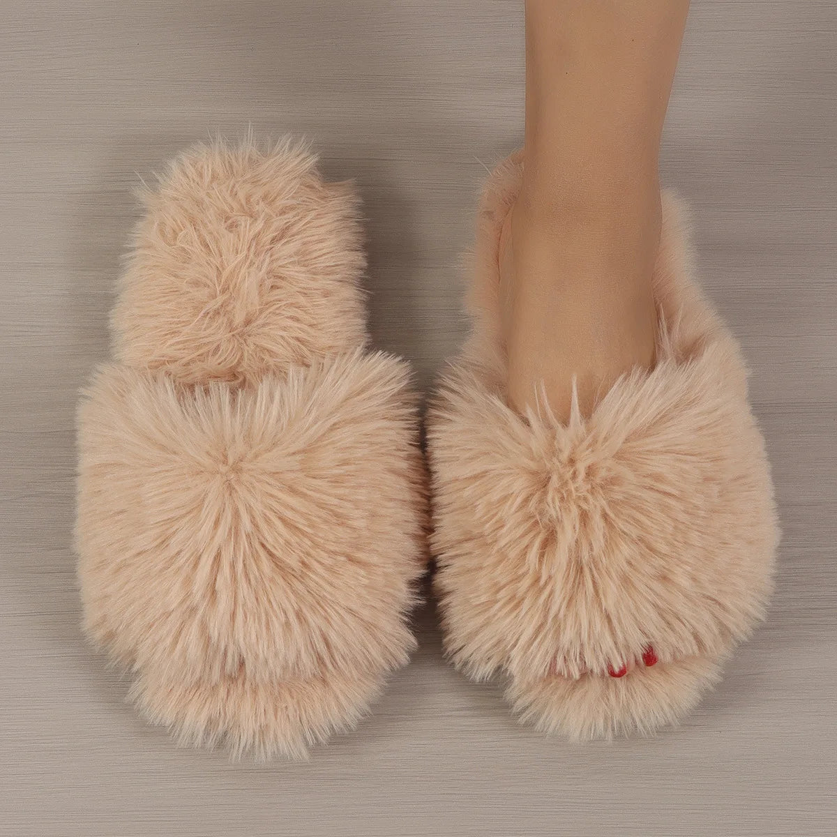 Women's Indoor Slippers 2024 Autumn and Winter New Plush Home Lazy Slippers Anti-Slip Durable Fashion Warm Sandals Slippers