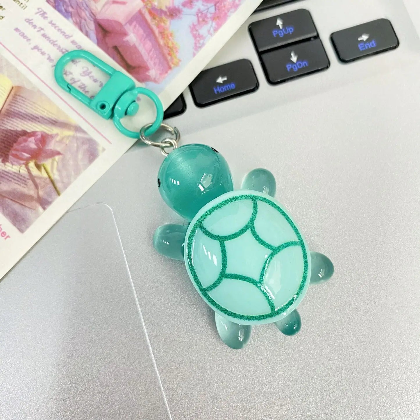 20PC Glow in The Dark Turtle Keychain for Women Bag Pendant Cute Luminous Tortoise Key Chains Animal Keyring Girl Friend DIYGift