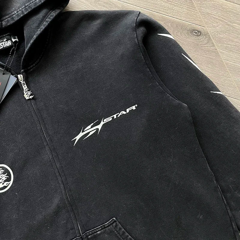 HS Cotton hoodie with zipper wash