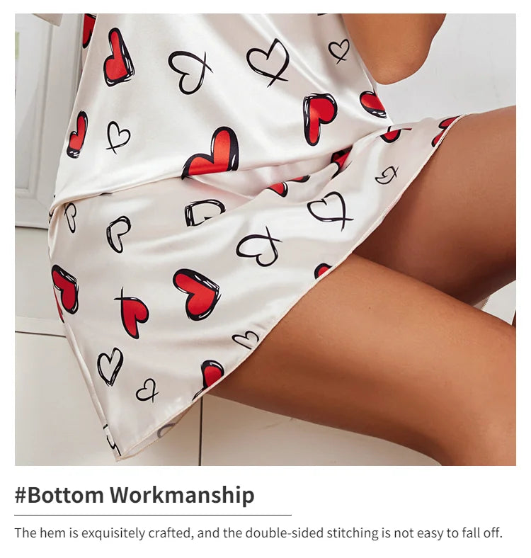 Sexy Pajamas Women's Silk Thin Suspender Nightdress Pink Nightgown Nightwear For Woman Home Clothes Sleepwear Ladies Mini Dress