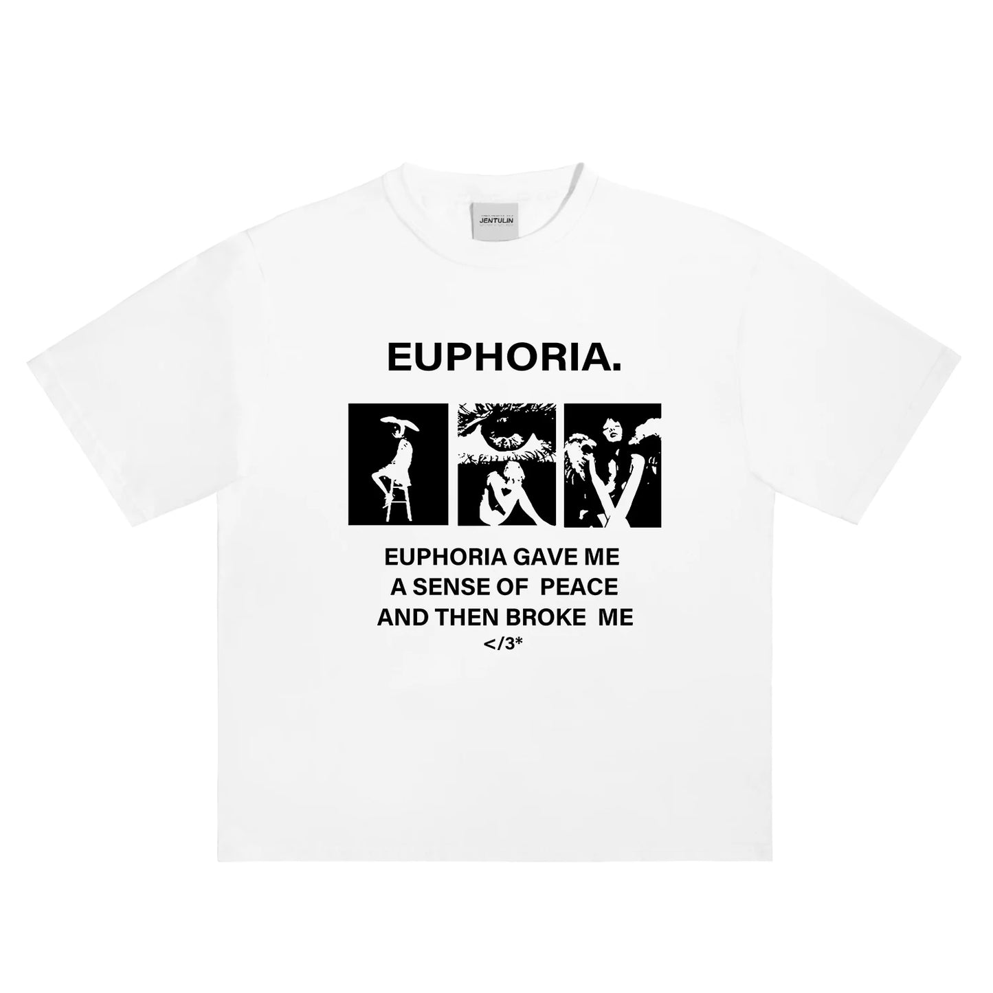 Harajuku Oversized Streetwear Women's Clothing EUPHORIA Graphic Print Tshirt Cotton Hip Hop Korean Short Sleeve Top Tee Goth Y2k