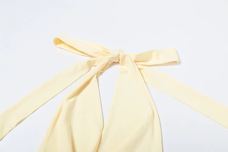 Weird Puss Elegant Women 3 Piece Set Stack Trend Halter Tops+Split Tassel Tassel+Flowers Mesh Skirts Matching Vacation Clubwear